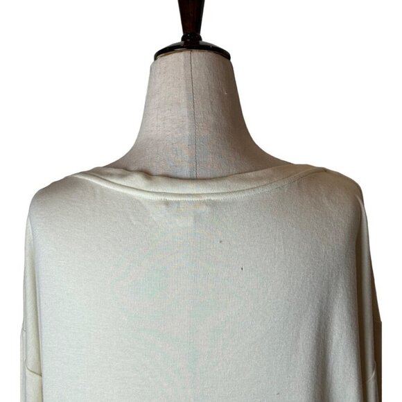 COS Sweater Women Small Ivory V Neck Cotton Blend Ribbed Lightweight Pullover - Picture 4 of 10